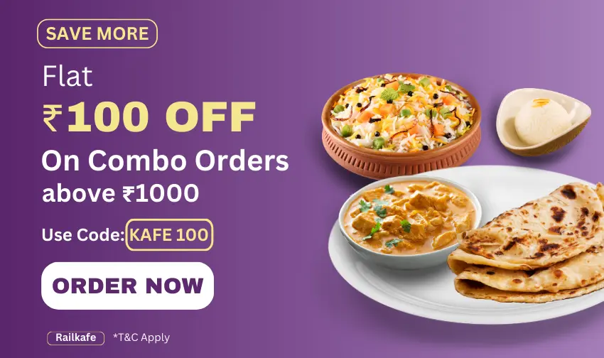 100 rupees discount on ordering food in train